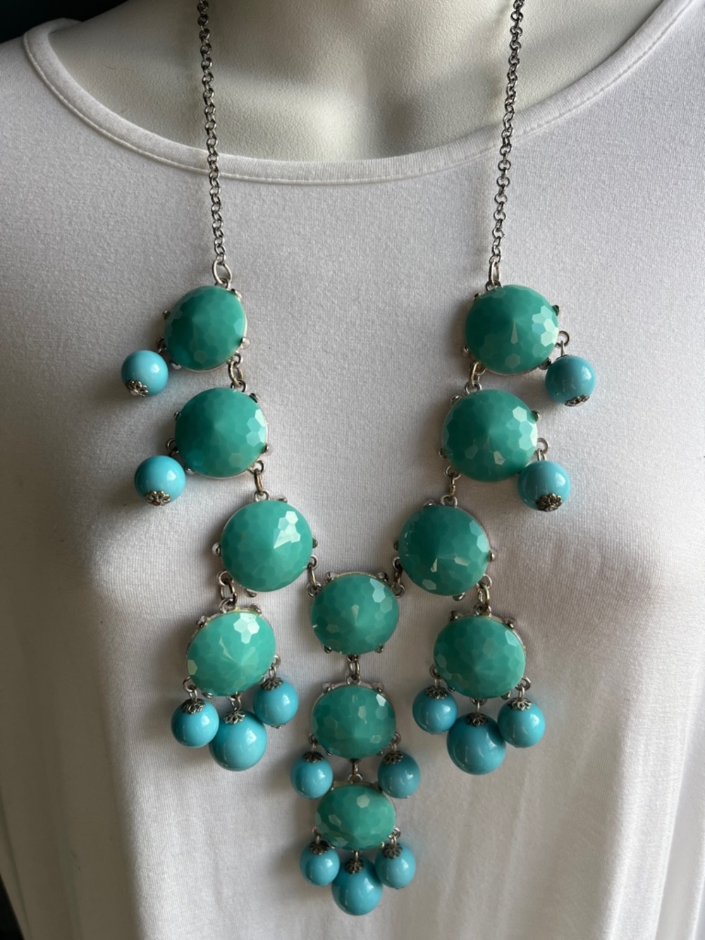 Teal Statement Bib Necklace